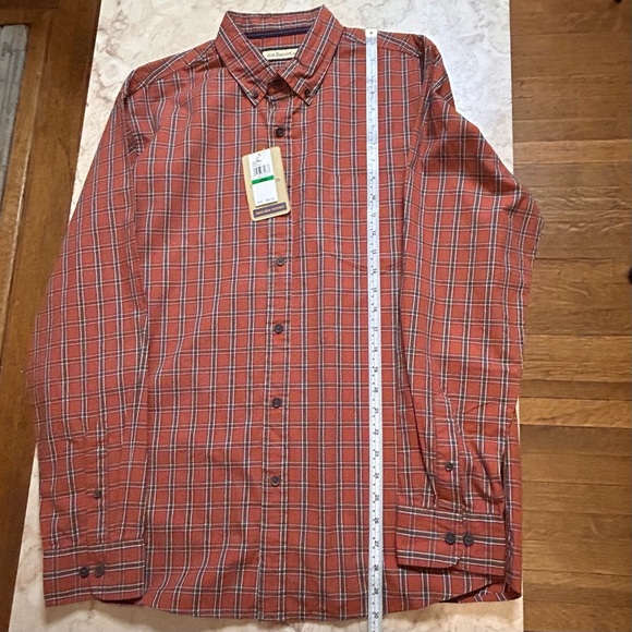 NWT G.H. Bass & Co Men’s Orange Plaid Button Down Shirt Size Large - Picture 5 of 8